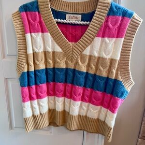 Listicle Colorful V-Neck Sweater Vest